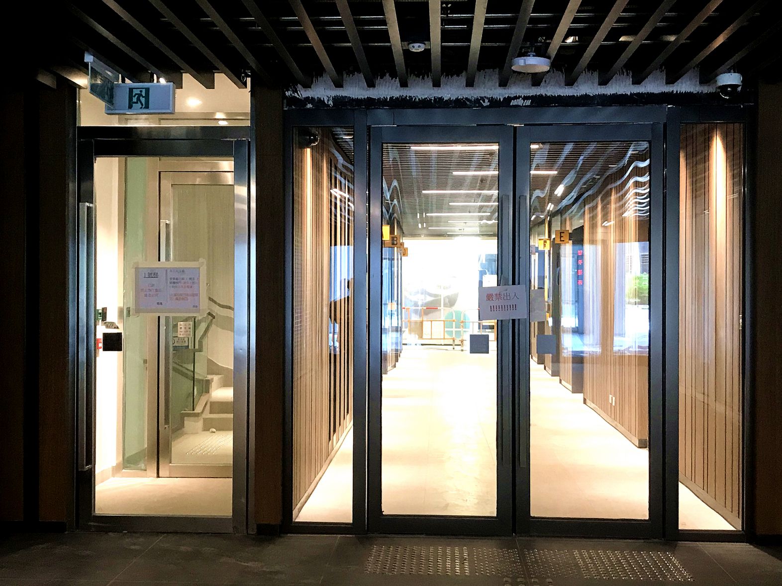 Fire door and partition system (black steel in san